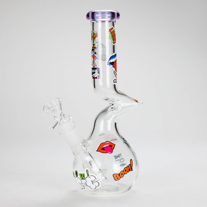 Haze | 9″ Zong Glass Bong with Color Lip – Purple (Mini-W) | Jupiter Grass