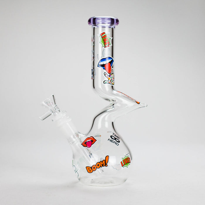 Haze | 9″ Zong Glass Bong with Color Lip – Purple (Mini-W) | Jupiter Grass