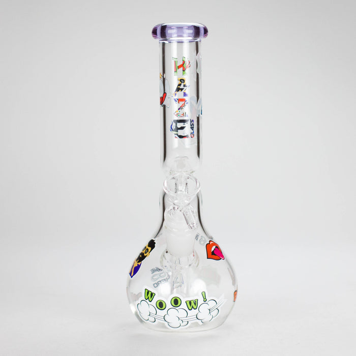 Haze | 9″ Zong Glass Bong with Color Lip – Purple (Mini-W) | Jupiter Grass
