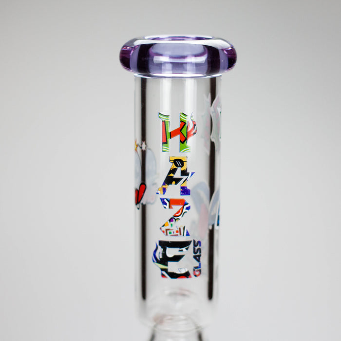 Haze | 9″ Zong Glass Bong with Color Lip – Purple (Mini-W) | Jupiter Grass