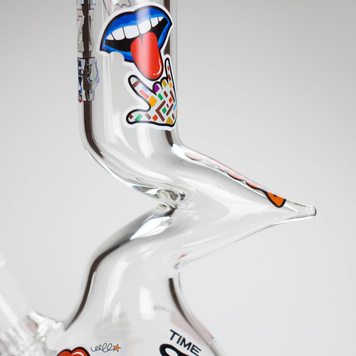 Haze | 9″ Zong Glass Bong with Color Lip – Purple (Mini-W) | Jupiter Grass