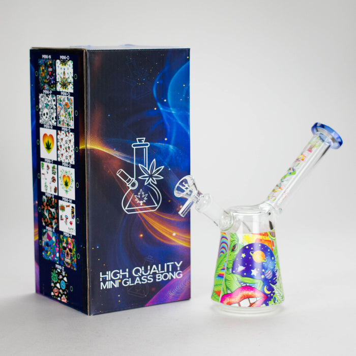Haze 7" Aliens Trip Glass Bubbler Light Blue (Mini-C)