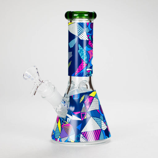 Haze | 8″ Geometric Figure Beaker Glass Bong with Color Lip – Green (Mini-X) | Jupiter Grass
