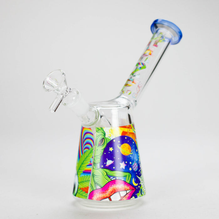Haze 7" Aliens Trip Glass Bubbler Light Blue (Mini-C)