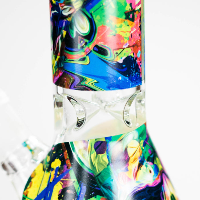 Haze | 8″ Skull Beaker Glass Bong with Color Lip – Green (Mini-Y) | Jupiter Grass