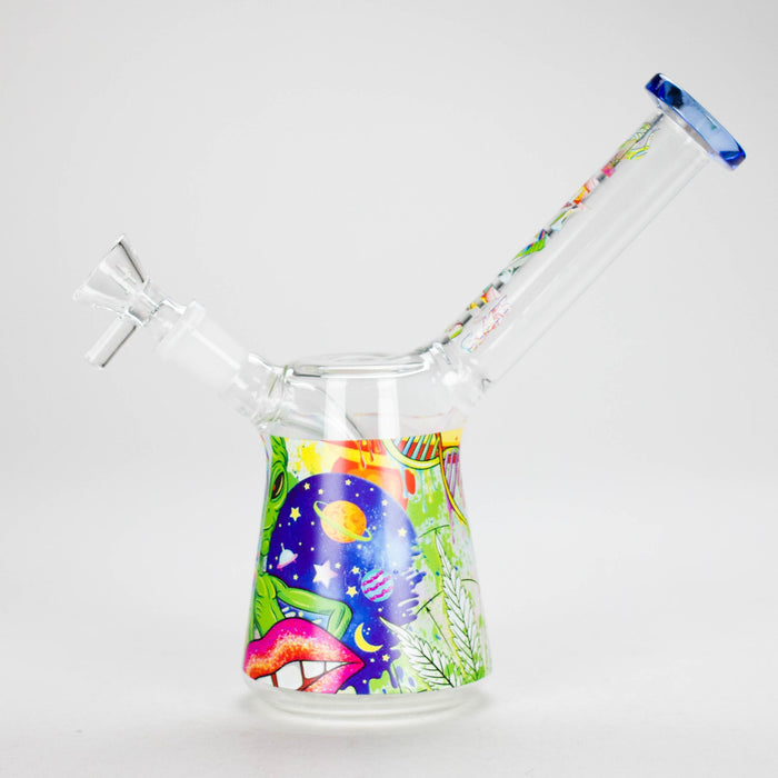 Haze 7" Aliens Trip Glass Bubbler Light Blue (Mini-C)