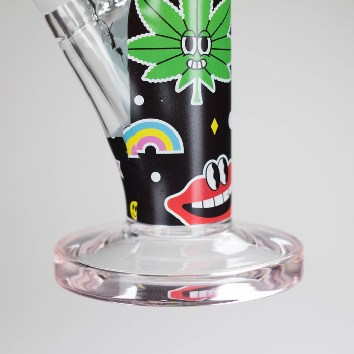 Haze | 9″ Face Emoji Straight Tube Glass Bong with Color End – Pink (Mini-Z) | Jupiter Grass