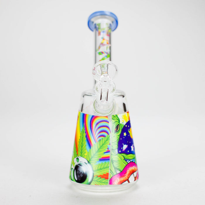 Haze 7" Aliens Trip Glass Bubbler Light Blue (Mini-C)