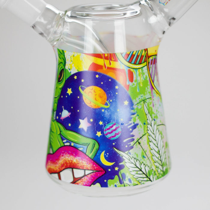 Haze 7" Aliens Trip Glass Bubbler Light Blue (Mini-C)