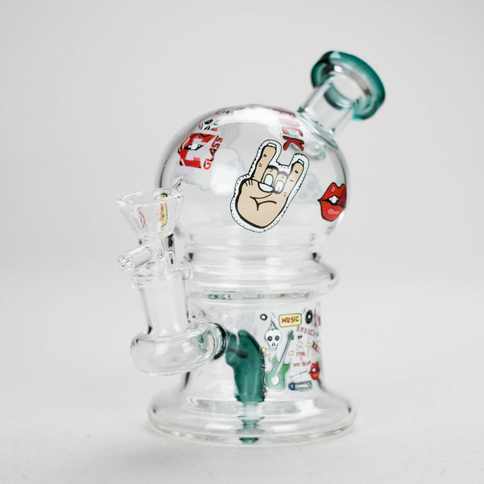 Haze | 6″ Rock Music Bubble Dome Glass Bong – Teal (Mini-D) | Jupiter Grass