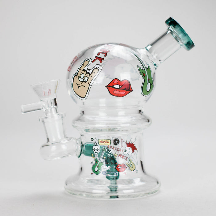 Haze | 6″ Rock Music Bubble Dome Glass Bong – Teal (Mini-D) | Jupiter Grass