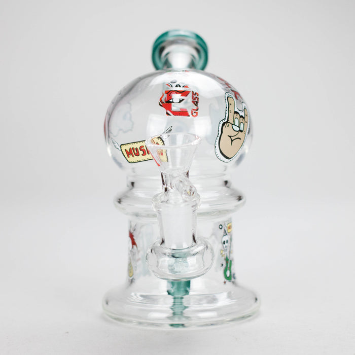Haze | 6″ Rock Music Bubble Dome Glass Bong – Teal (Mini-D) | Jupiter Grass