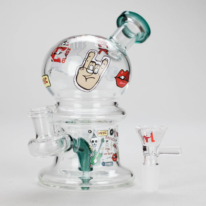 Haze | 6″ Rock Music Bubble Dome Glass Bong – Teal (Mini-D) | Jupiter Grass