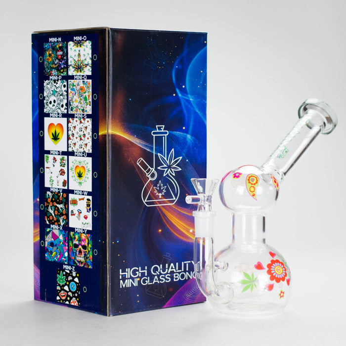 Haze | 4″ Mini Flower Bubble Glass Bong – Charcoal Black (Mini-F) | Jupiter Grass