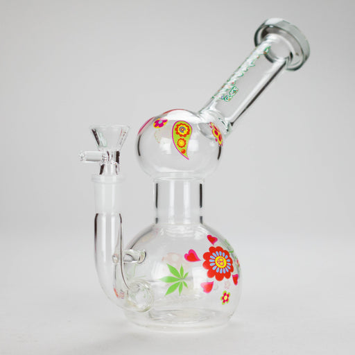 Haze | 4″ Mini Flower Bubble Glass Bong – Charcoal Black (Mini-F) | Jupiter Grass