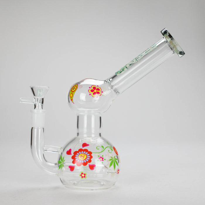 Haze | 4″ Mini Flower Bubble Glass Bong – Charcoal Black (Mini-F) | Jupiter Grass