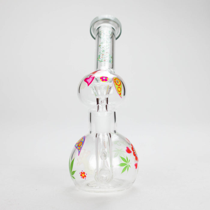 Haze | 4″ Mini Flower Bubble Glass Bong – Charcoal Black (Mini-F) | Jupiter Grass