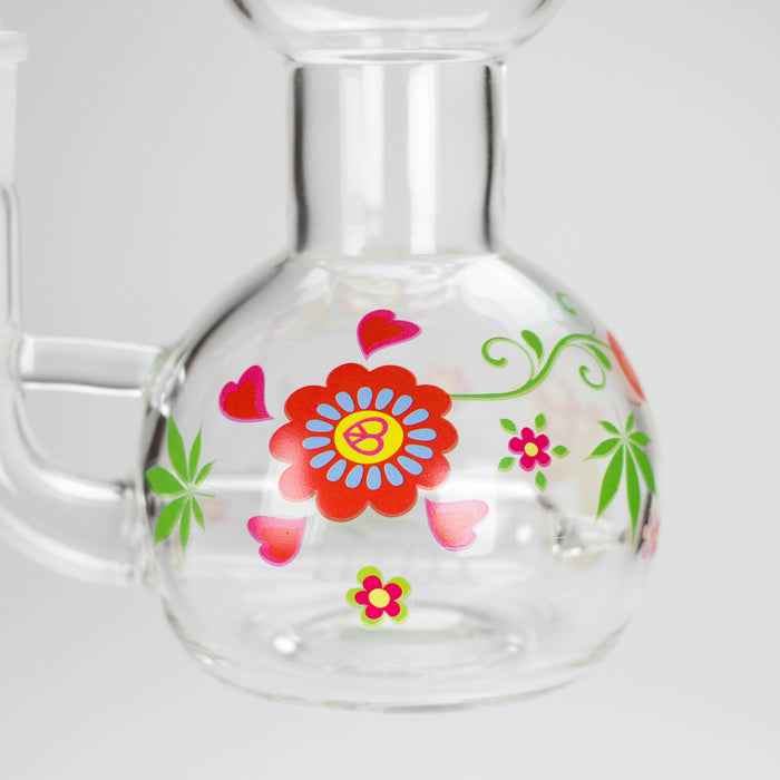 Haze | 4″ Mini Flower Bubble Glass Bong – Charcoal Black (Mini-F) | Jupiter Grass