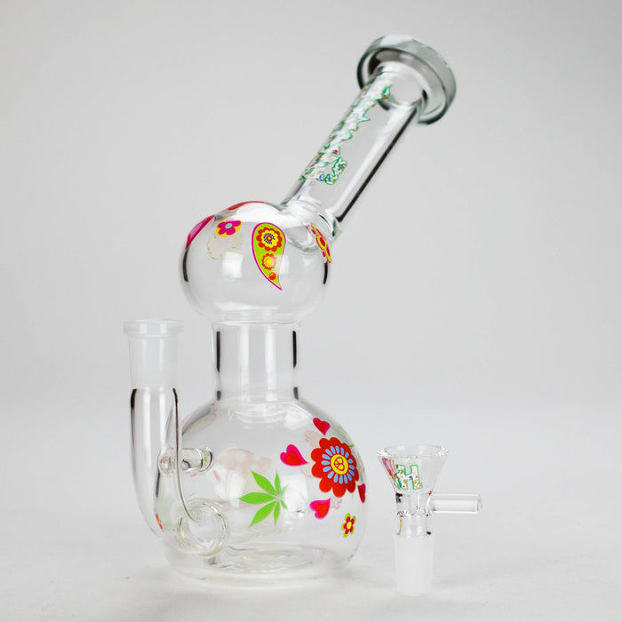 Haze | 4″ Mini Flower Bubble Glass Bong – Charcoal Black (Mini-F) | Jupiter Grass
