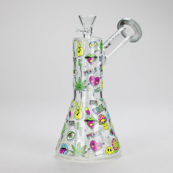 Haze | 7" Skull Glass Bubbler Charcoal Black (Mini-H)