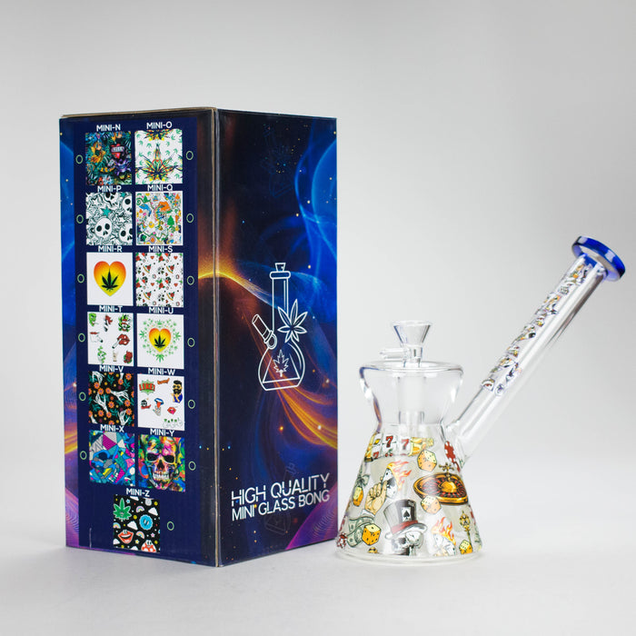 Haze | 8" Gambling Glass Bubbler Blue (Mini-I)