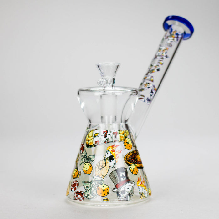 Haze | 8" Gambling Glass Bubbler Blue (Mini-I)