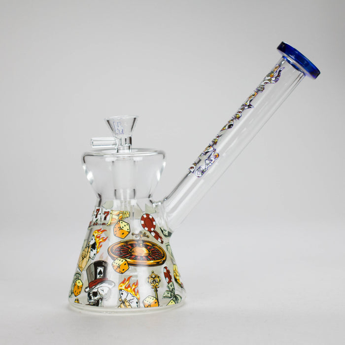 Haze | 8" Gambling Glass Bubbler Blue (Mini-I)