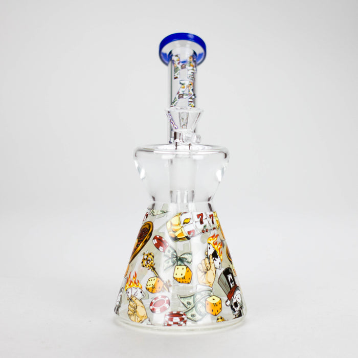 Haze | 8" Gambling Glass Bubbler Blue (Mini-I)