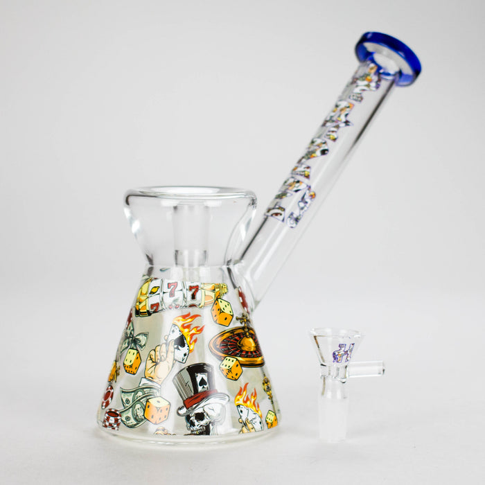 Haze | 8" Gambling Glass Bubbler Blue (Mini-I)