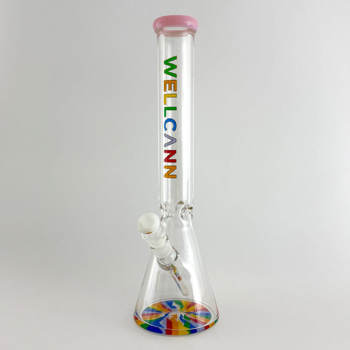 Wellcann | 17" Thickened Base Psychedelic Beaker Glass Bong | Jupiter Grass