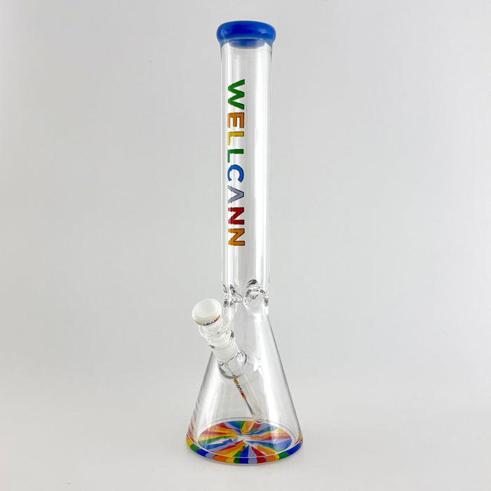 Wellcann | 17" Thickened Base Psychedelic Beaker Glass Bong | Jupiter Grass