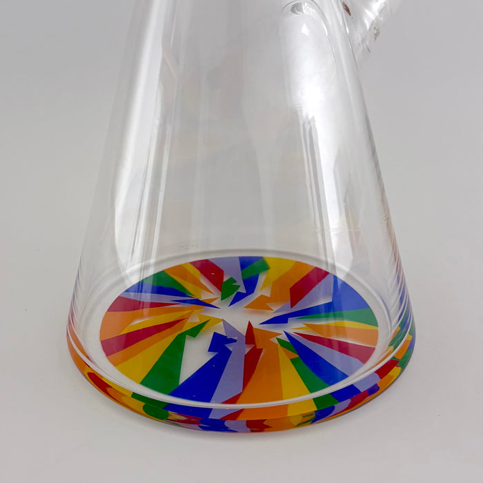 Wellcann | 17" Thickened Base Psychedelic Beaker Glass Bong | Jupiter Grass