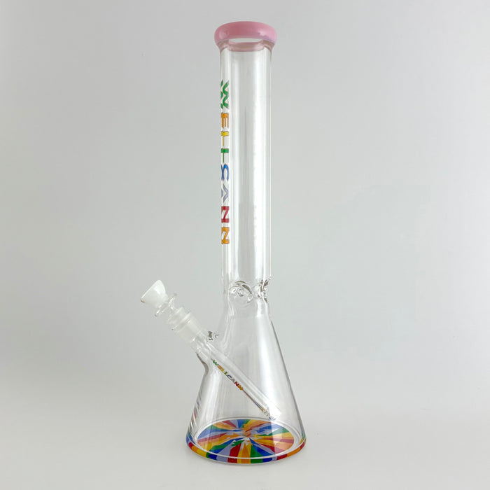 Wellcann | 17" Thickened Base Psychedelic Beaker Glass Bong | Jupiter Grass