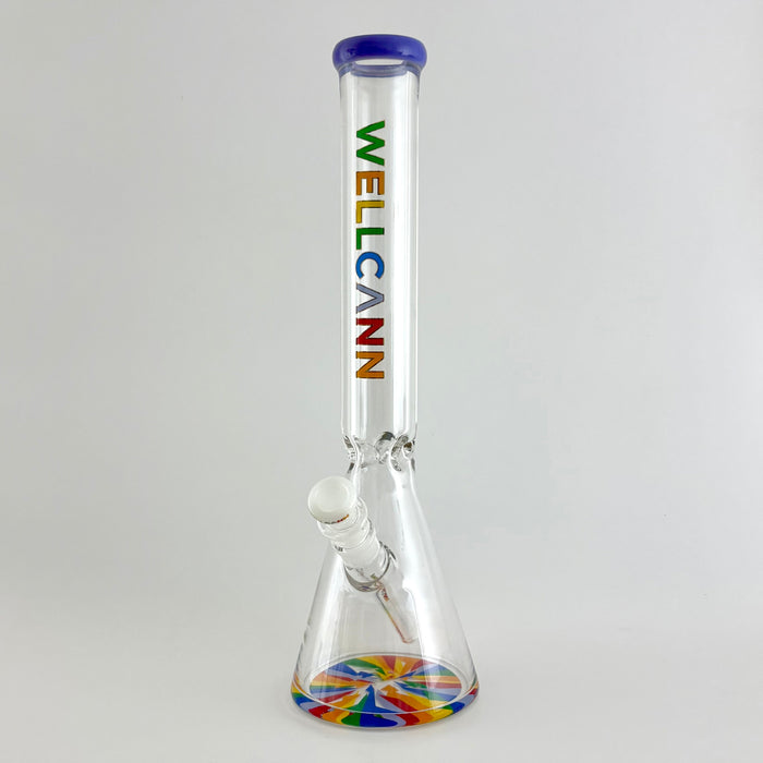 Wellcann | 17" Thickened Base Psychedelic Beaker Glass Bong | Jupiter Grass