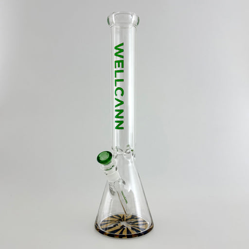 Wellcann | 17" Thickened Base Chrome Beaker Glass Bong | Jupiter Grass