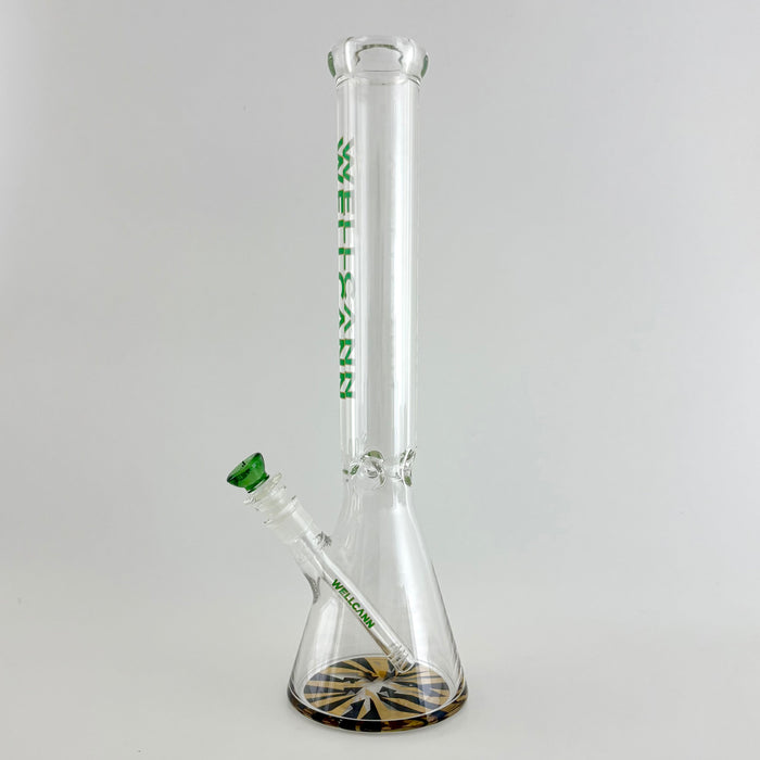 Wellcann | 17" Thickened Base Chrome Beaker Glass Bong | Jupiter Grass
