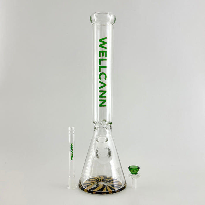 Wellcann | 17" Thickened Base Chrome Beaker Glass Bong | Jupiter Grass