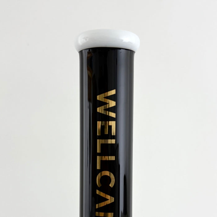 Wellcann | 14" Thickened Base Geometric Gold Beaker Glass Bong | Jupiter Grass