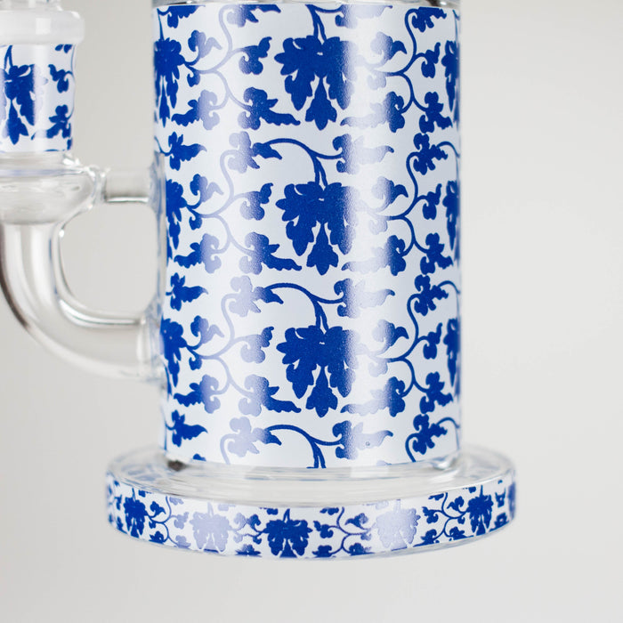 7" Cloisonné Design Glass Bong with Water Diffuser – 14mm Bowl Joint | Jupiter Grass