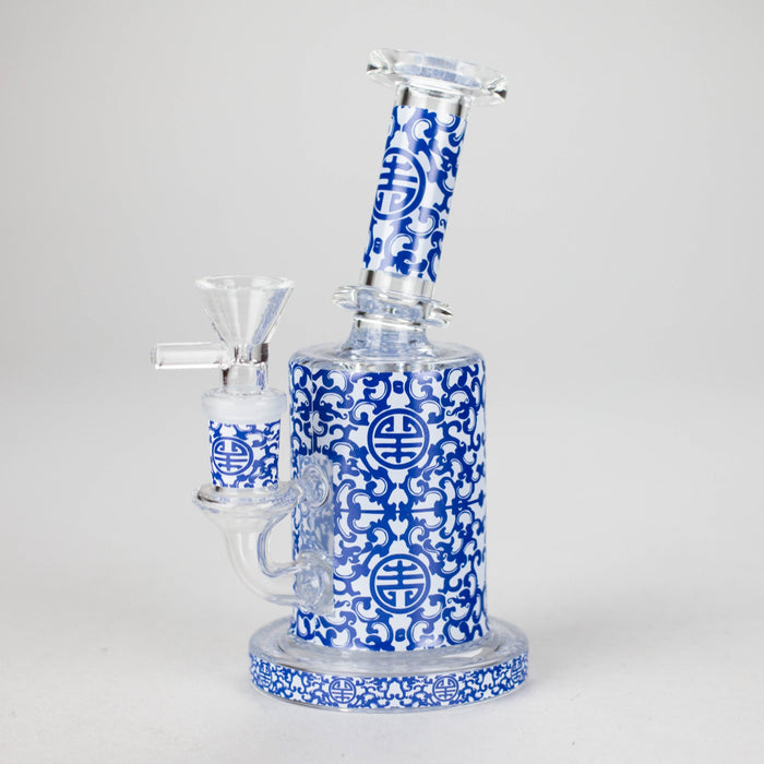 7" Cloisonné Design Glass Bong with Water Diffuser – 14mm Bowl Joint | Jupiter Grass