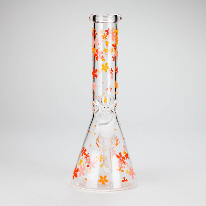 10" Cherry Blossom Glass Beaker Bong – 14mm Bowl Joint | Jupiter Grass