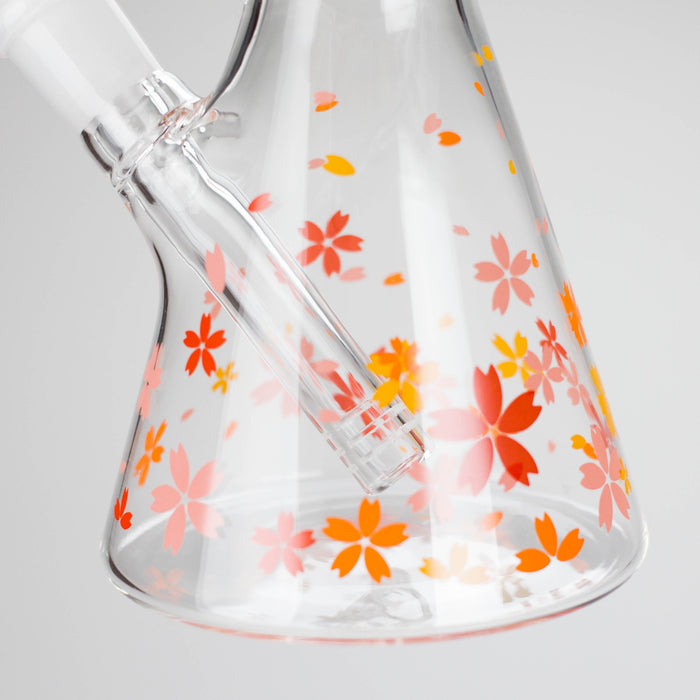 10" Cherry Blossom Glass Beaker Bong – 14mm Bowl Joint | Jupiter Grass