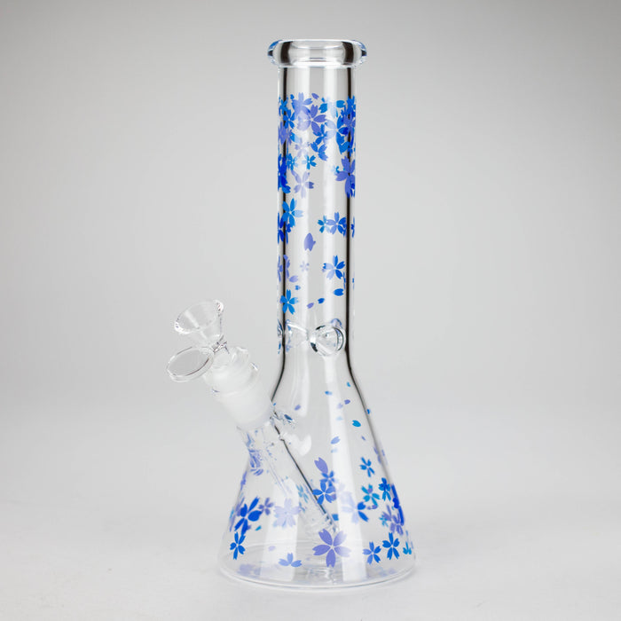 10" Cherry Blossom Glass Beaker Bong – 14mm Bowl Joint | Jupiter Grass