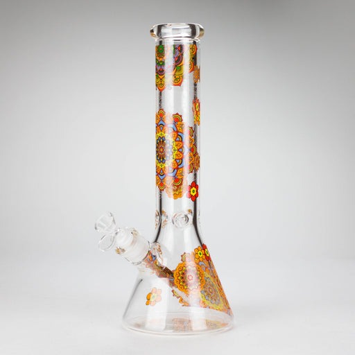 14" Flower Design Glass Bong – 7mm Thick with Ice Catcher | Jupiter Grass