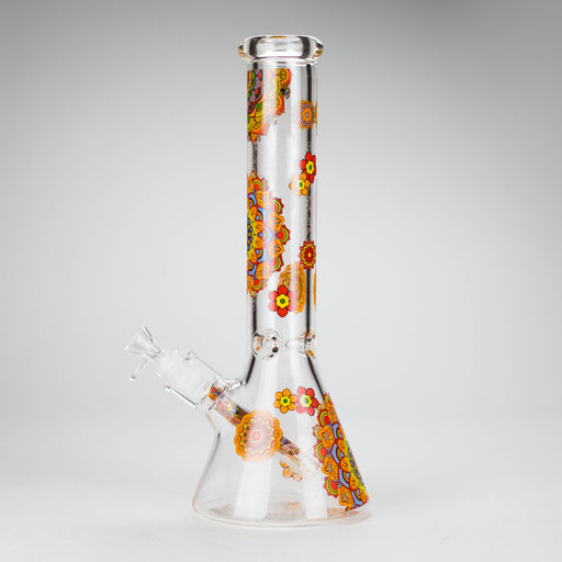 14" Flower Design Glass Bong – 7mm Thick with Ice Catcher | Jupiter Grass
