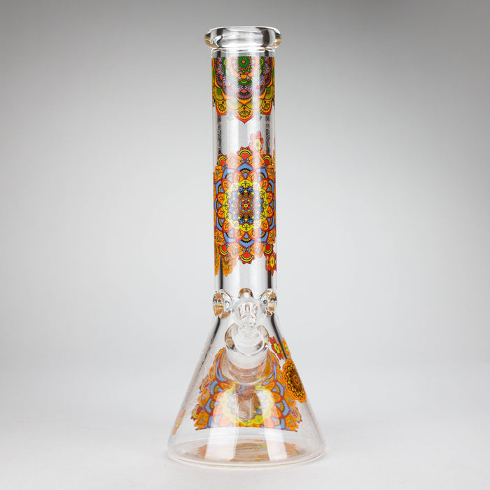 14" Flower Design Glass Bong – 7mm Thick with Ice Catcher | Jupiter Grass