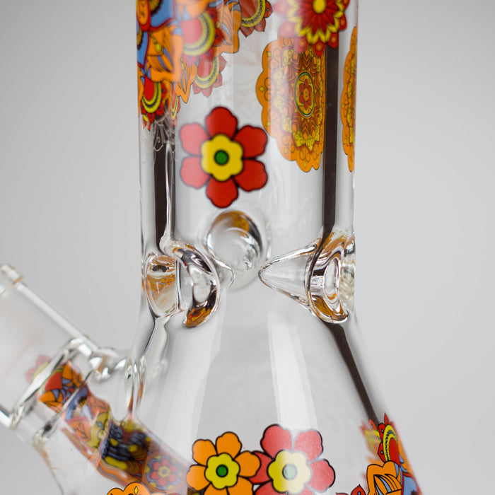 14" Flower Design Glass Bong – 7mm Thick with Ice Catcher | Jupiter Grass