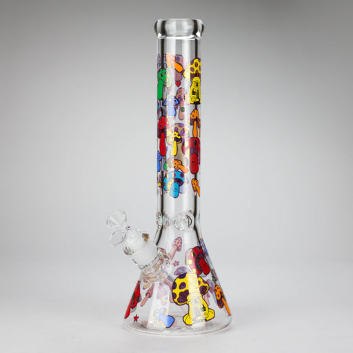 Z14" Mushroom Design Glass Bong – 7mm Thick with Ice Catcher | Jupiter Grass
