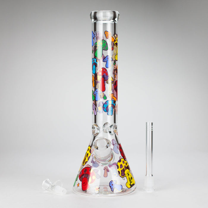 Z14" Mushroom Design Glass Bong – 7mm Thick with Ice Catcher | Jupiter Grass