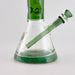 Wellcann | 14" Thickened Base Geometric Gold Beaker Glass Bong-Green | Jupiter Grass